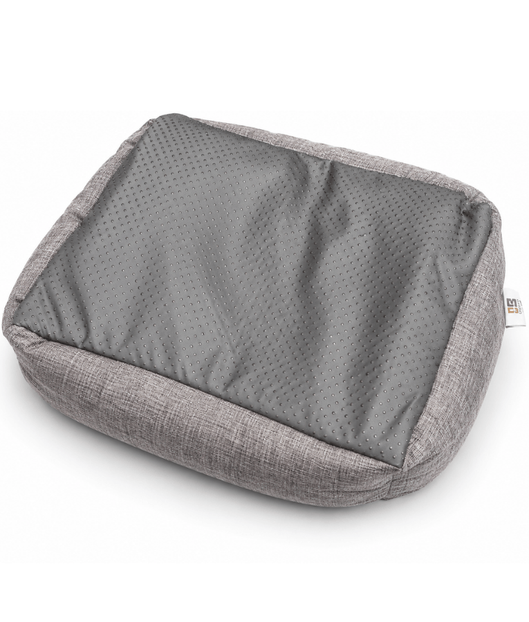 King Queen - Cozy Plush Pet Bed, Raised Supportive Sides - 45 x 35 x 18 cm - Grey - Beige