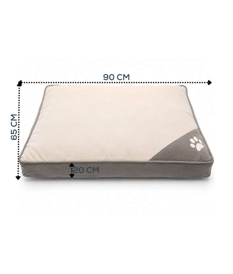 King Queen - Plush Pet Bed, Removable Washable Cover, Everyday Comfort - 90 × 65 × 20 cm