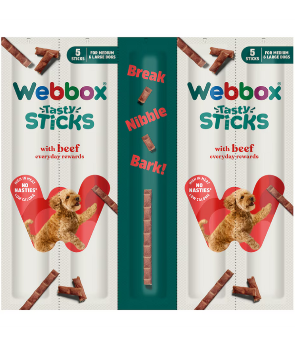 Webbox - Tasty Sticks Beef Dog Treats (5 sticks)