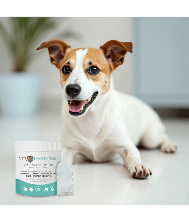 JM Sante - Vet Protector Oral Cavity Wipes, Daily Dental Care, Finger Pads for Pets – 50 pcs