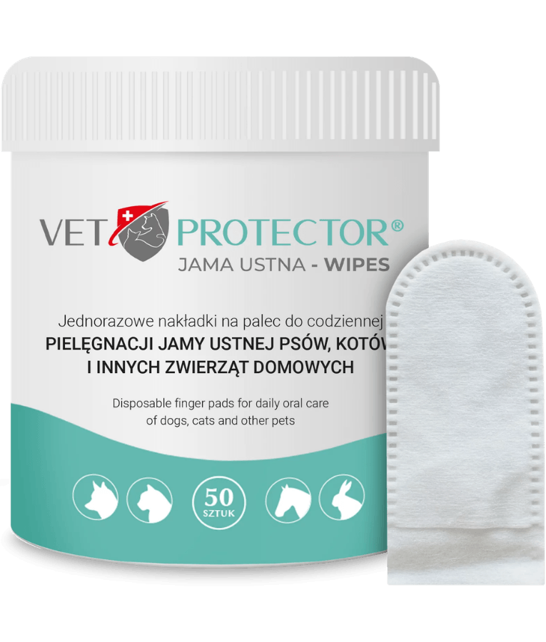 JM Sante - Vet Protector Oral Cavity Wipes, Daily Dental Care, Finger Pads for Pets – 50 pcs