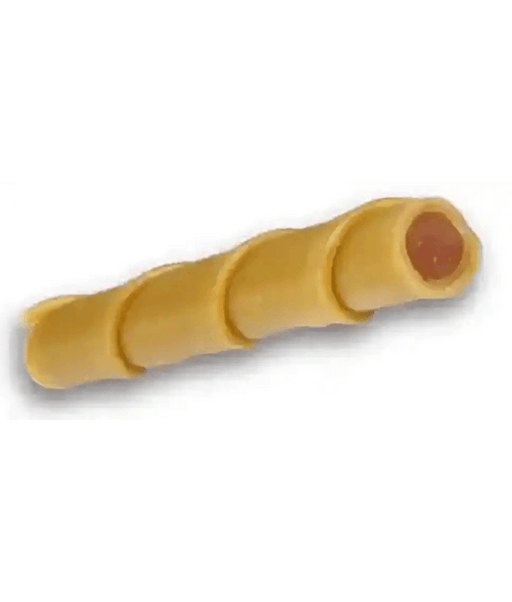 SmartBones Stuffed Twists peanut butter and pork flavor, rawhide-free dental dog treats for healthy chewing.