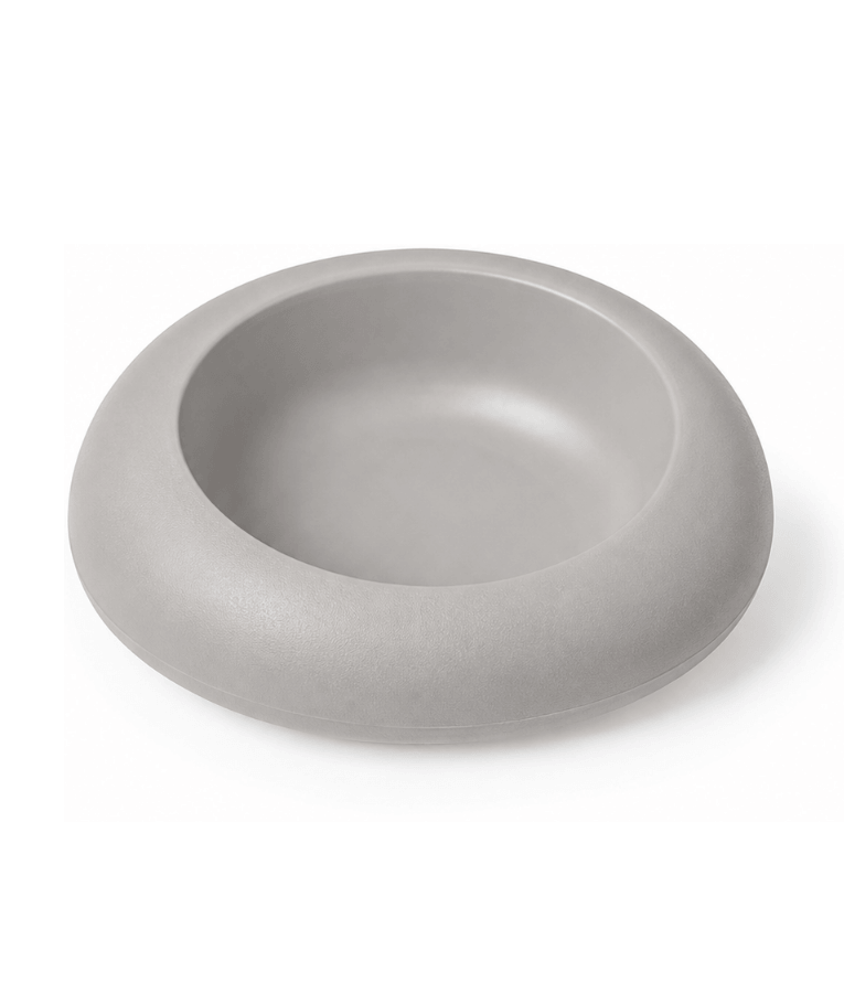 Imac - Ciottoli Pet Bowl, Light Grey Organic Shape with Non-Slip Rubber Feet, 0.6L Food & Water Bowl for Cats & Dogs - 23x21x6.5cm