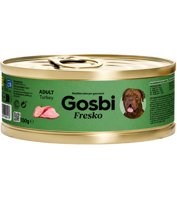 Gosbi - Fresko Grain-Free Turkey Adult Complementary Wet Dog Food - Joint Protection 185g-400g