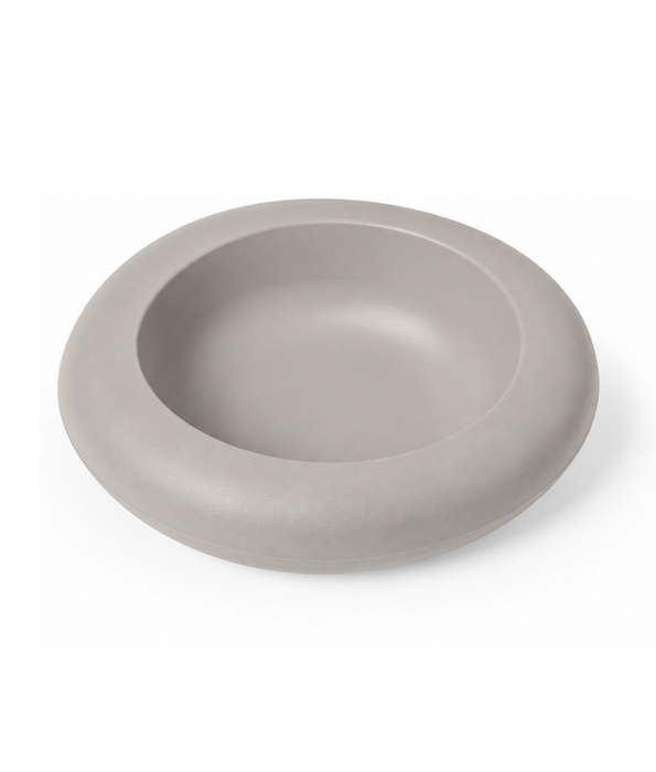 Imac - Ciottoli Pet Bowl, Light Grey Organic Shape with Non-Slip Rubber Feet, 0.6L Food & Water Bowl for Cats & Dogs - 23x21x6.5cm