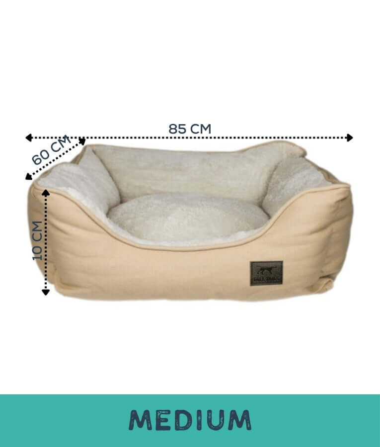 Tall Tails - Dream Chaser Bolster Dog Bed - Beige  - M, L