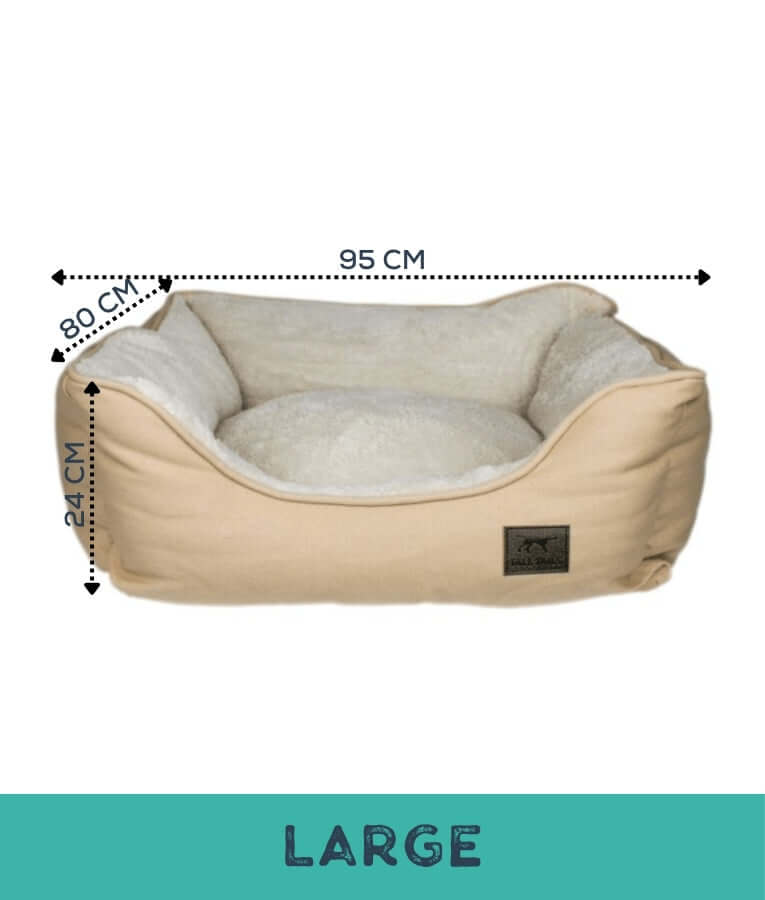 Tall Tails - Dream Chaser Bolster Dog Bed - Beige  - M, L
