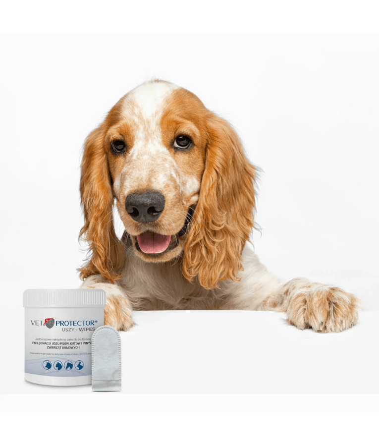 JM Sante - Vet Protector Ears Wipes, Disposable Finger Pads for Ear Hygiene for Pets - 50 pcs