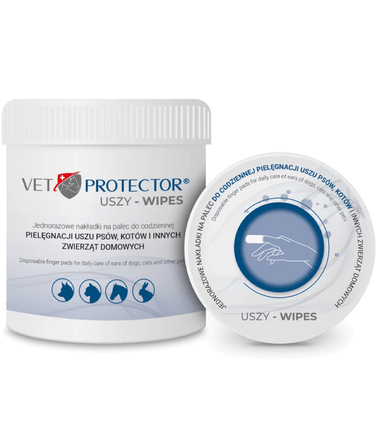 JM Sante - Vet Protector Ears Wipes, Disposable Finger Pads for Ear Hygiene for Pets - 50 pcs