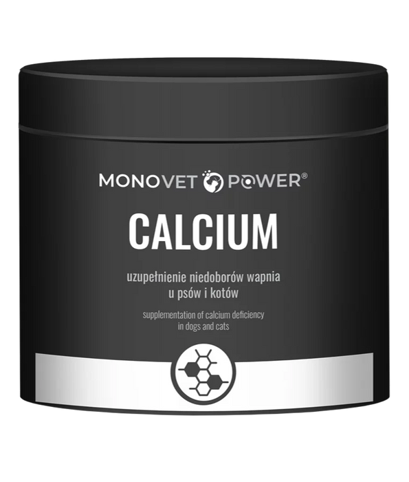 JM Sante - Monovet Power Calcium Powder Supplement for Bone & Teeth Support, Dogs & Cats - 250 g