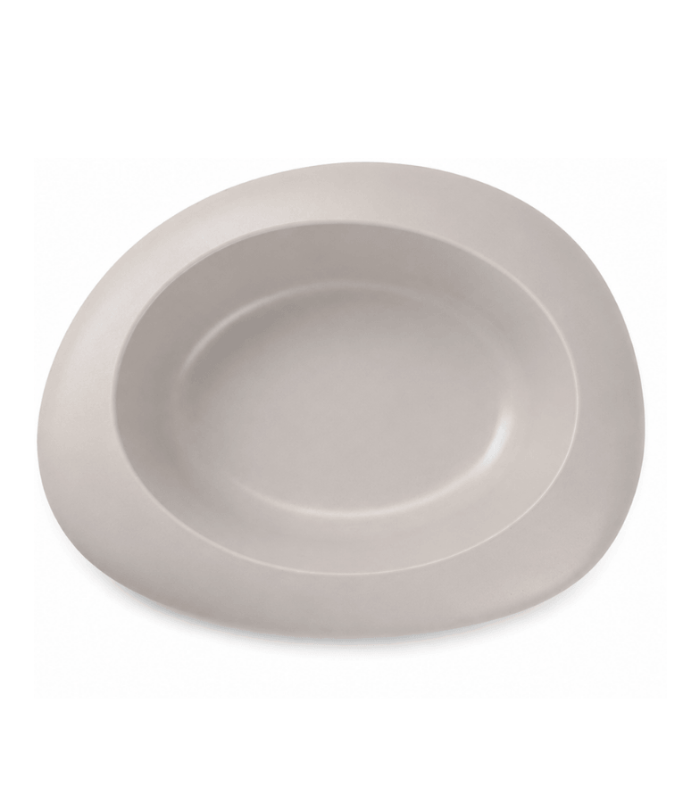 Imac - Ciottoli Pet Bowl, Light Grey Organic Shape with Non-Slip Rubber Feet, 0.6L Food & Water Bowl for Cats & Dogs - 23x21x6.5cm