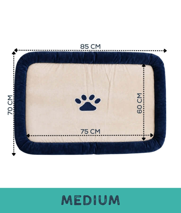 King Queen - Ribbed Pet Mattress, Removable Washable Cover, Dog & Cat Bed - S, M