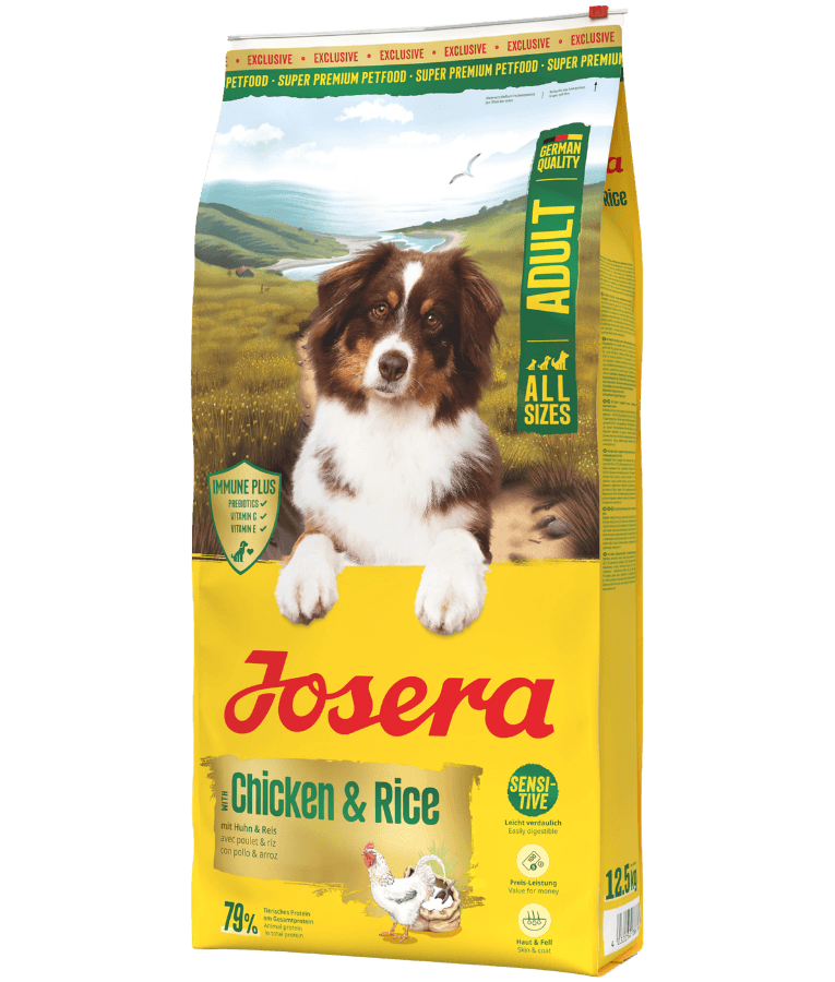 Josera - Poultry, Chicken & Rice, Gluten-Free with Immune Plus & Yeast Cell Walls, Sensitive Stomach Dry Dog Food for Adult All Breed Sizes - 900 g -12.5kg