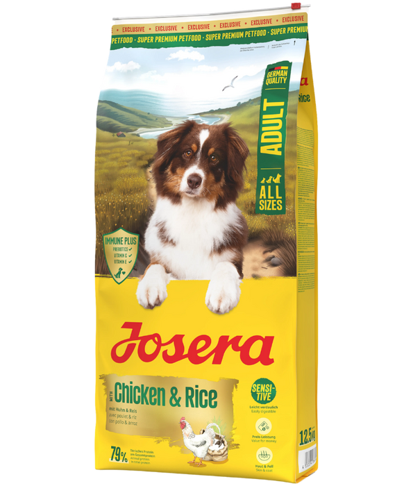 Josera - Poultry, Chicken & Rice, Gluten-Free with Immune Plus & Yeast Cell Walls, Sensitive Stomach Dry Dog Food for Adult All Breed Sizes - 900 g -12.5kg