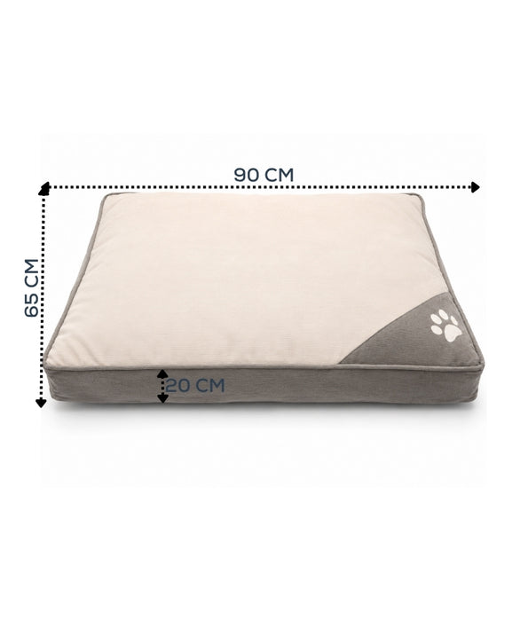 King Queen - Plush Pet Bed, Removable Washable Cover, Everyday Comfort - 90 × 65 × 20 cm