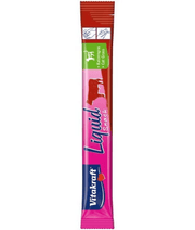 Vitakraft Liquid Snack Beef & Inulin packaging, creamy treat for cats, digestive support, low calorie.
