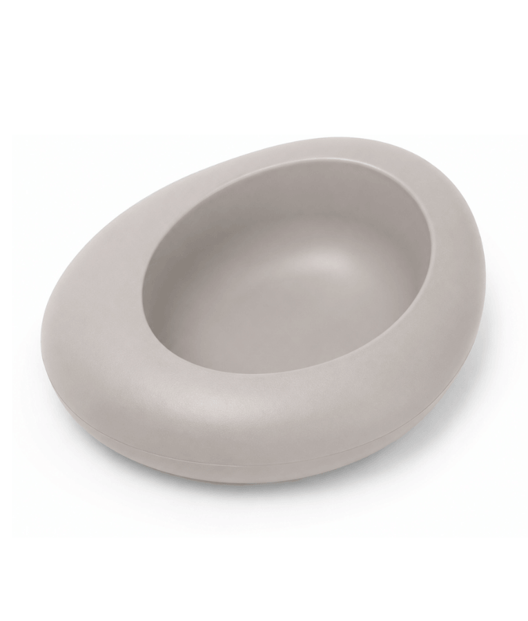 Imac - Ciottoli Pet Bowl, Light Grey Organic Shape with Non-Slip Rubber Feet, 0.6L Food & Water Bowl for Cats & Dogs - 23x21x6.5cm
