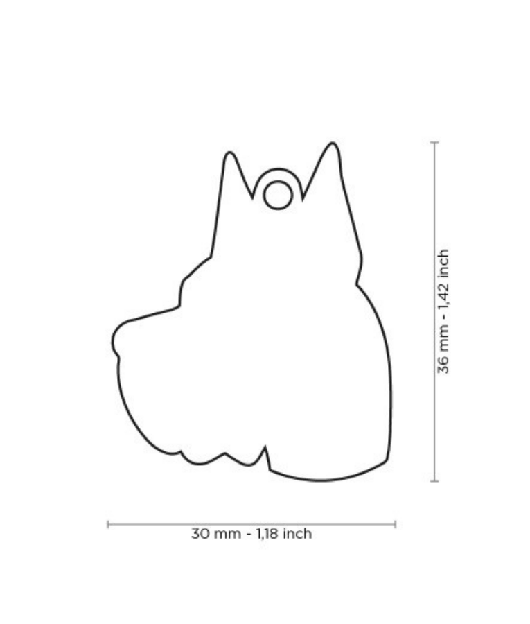 My Family - Grey Great Dane Face ID Tag, Personalized Engraving, For Dogs - 3 x 3.6cm