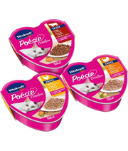 Vitakraft Poésie Création Multipack wet cat food variety pack with chicken, beef, and turkey in sauce - 510g.