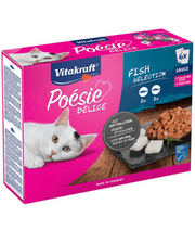 Vitakraft Poésie Délice Fish Selection, high quality cat food for adults in multipack - 510g (6 x 85g)