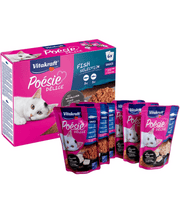 Vitakraft Poésie Délice Fish Selection multipack, high quality cat food with pollock and cod in sauce.