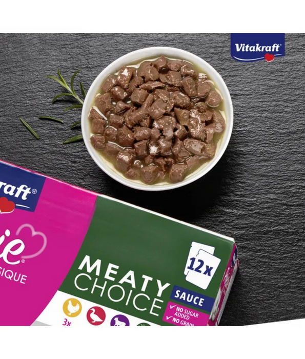 Vitakraft - Poésie Classique Meaty Choice, Chicken, Lamb, Duck & Game in Sauce, Adult Wet Cat Food - 1.02 kg (12 x 85 g)