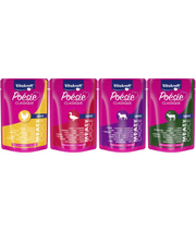 Vitakraft Poésie Classique Meaty Choice, high quality cat food multipack, chicken, lamb, duck, game flavors in sauce.