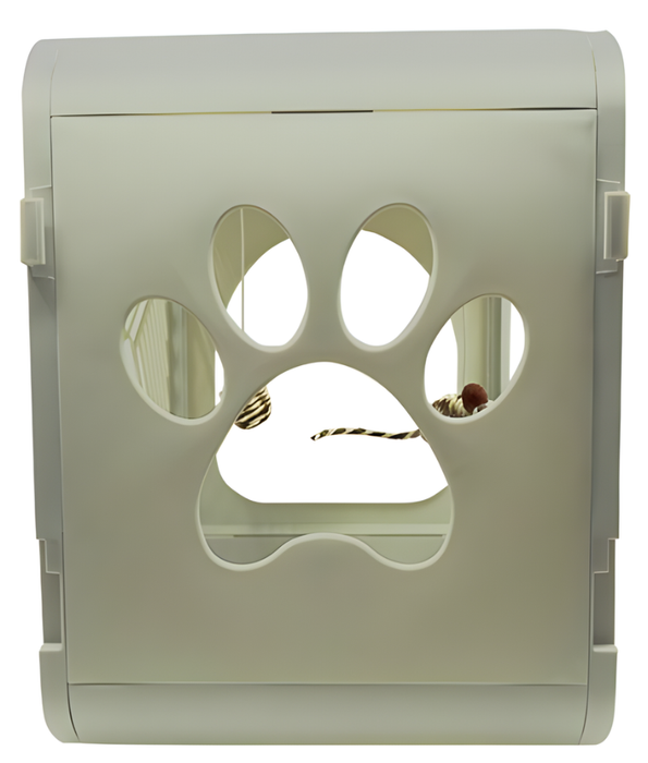 Pawise - Durable Custom Cat Villa, Stackable Plastic Pet Cage, Light Grey - 39×30×39 cm