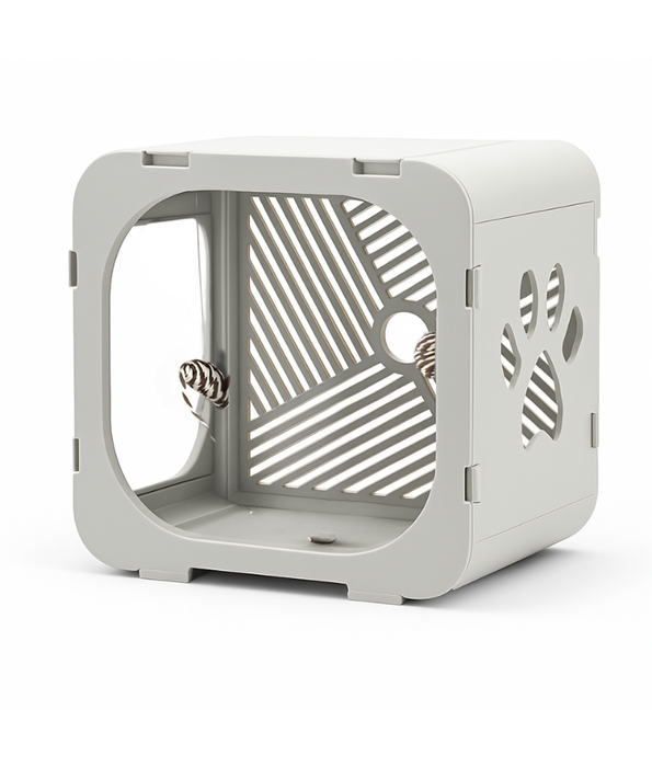 Pawise - Durable Custom Cat Villa, Stackable Plastic Pet Cage, Light Grey - 39×30×39 cm