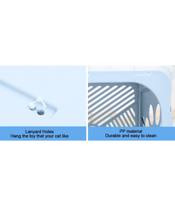 Pawise - Durable Custom Cat Villa, Stackable Plastic Pet Cage, Light Grey - 39×30×39 cm