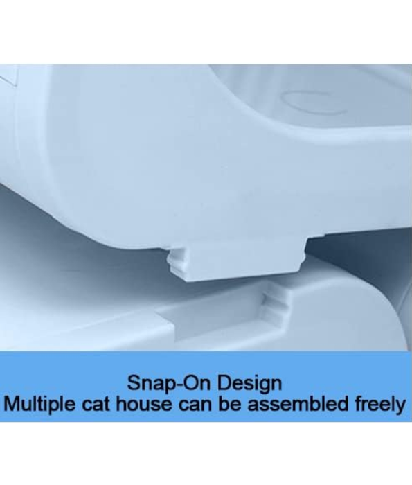 Pawise - Durable Custom Cat Villa, Stackable Plastic Pet Cage, Light Grey - 39×30×39 cm