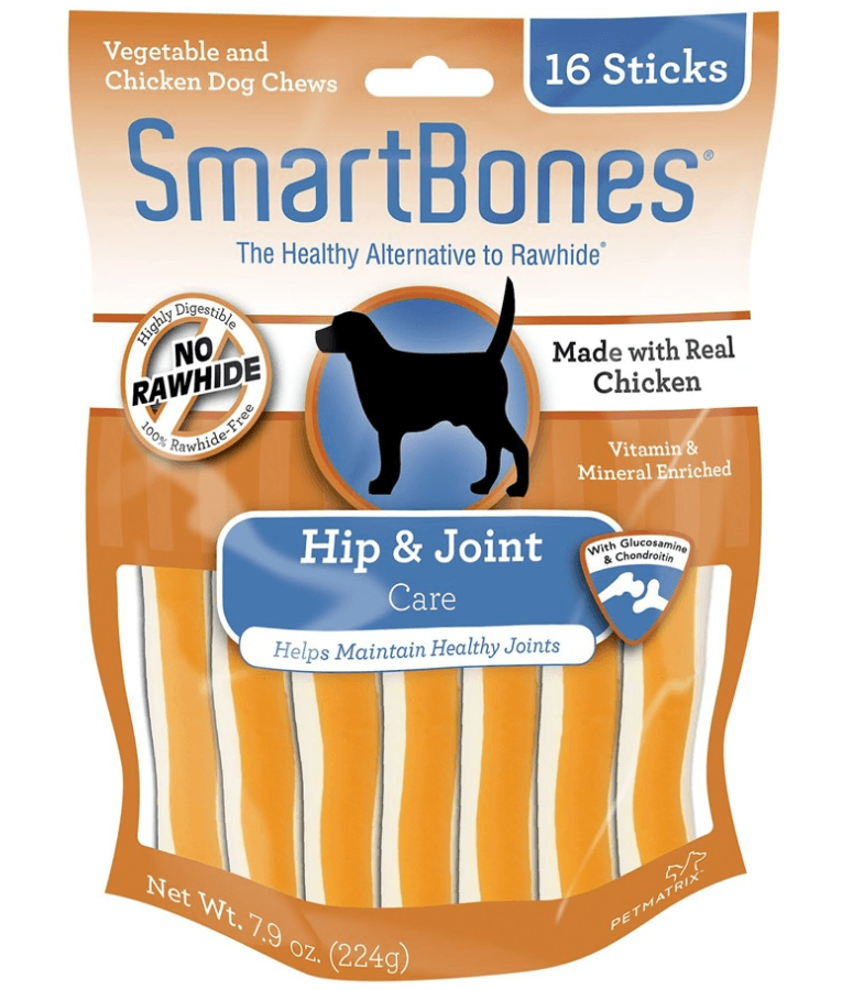 SmartBones - Hip & Joint Care Chews Chicken, Rawhide-Free Adult Dog Treats - 16 Sticks - 224g