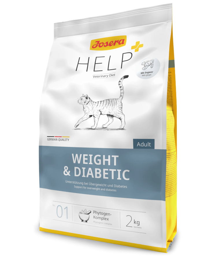 Josera - Help Weight & Diabetic Dry Cat Food, Low Fat, High Fibre for Weight Control & Blood Sugar Support - 2 kg