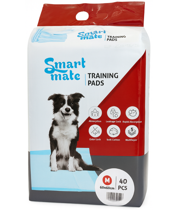 Midea Pet - Smart Mate Training Pads, 5-Layer Odor-Lock & Leak-Proof Absorption, Medium 60×60 cm - 40 pcs
