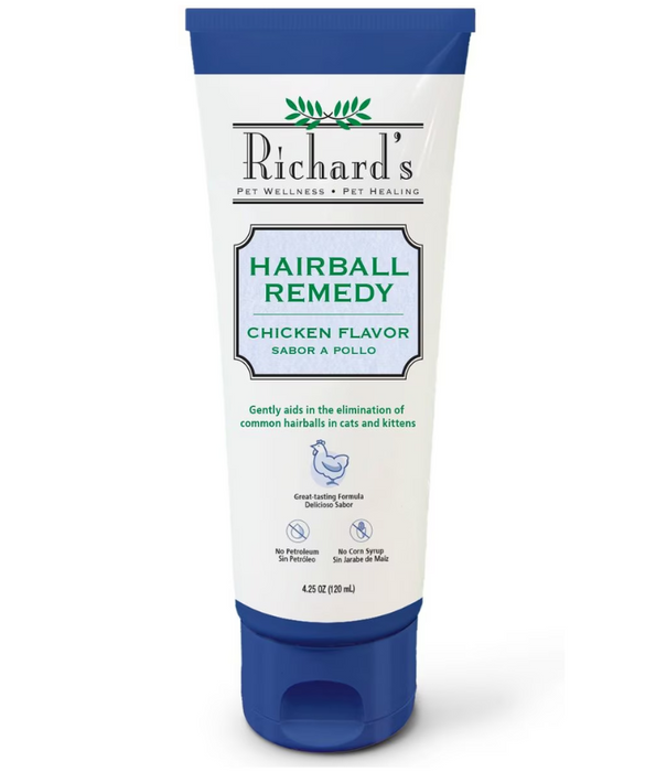 Richard’s Organics – Hairball Remedy for Cats – Chicken Flavor, Petroleum-Free, Omega 3 & 6 – 120ml