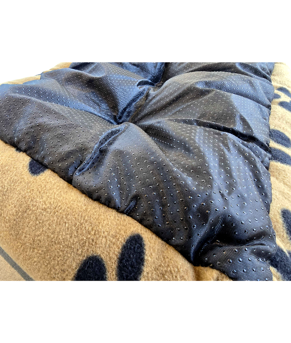 King Queen Beds – Plush Pet Bed, Anti-Slip Bottom, Paw Print Pattern – Medium 60x50x10 cm