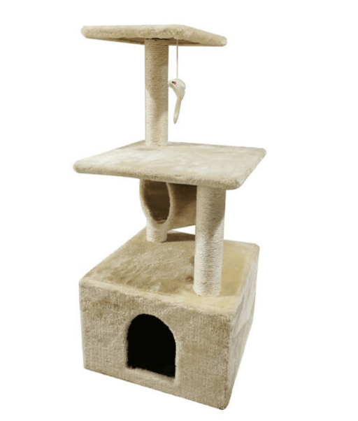 Pawise - Multiple Levels Cat Tree with Platform, Tunnel, & Cave - 90 cm