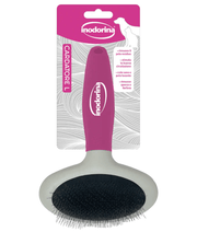 Inodorina - Grooming Carding Brush for Cats & Dogs, Medium Size with Curved Stainless Steel Teeth - L6 x 4.8W x 5H cm