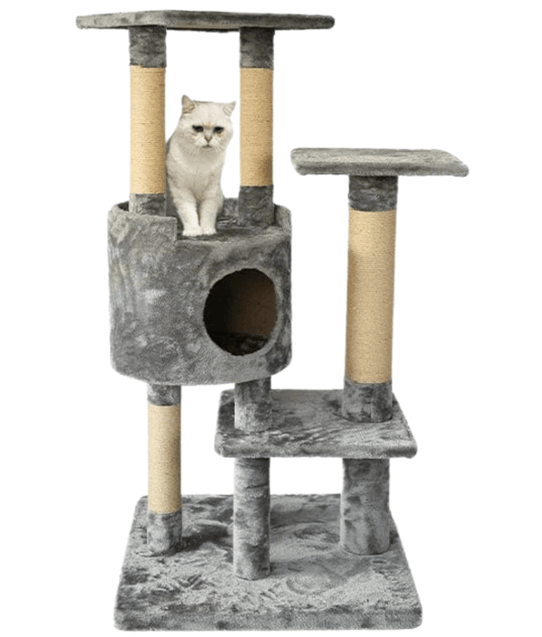 Pawise - Multiple Levels Cat Climbing Tree, with Platforms, & Cave - L60 x W81 x H127 cm