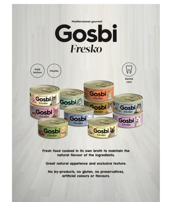 Gosbi - Fresko, Tuna and Salmon Adult Complementary Wet Cat Food – Grain-Free 70g