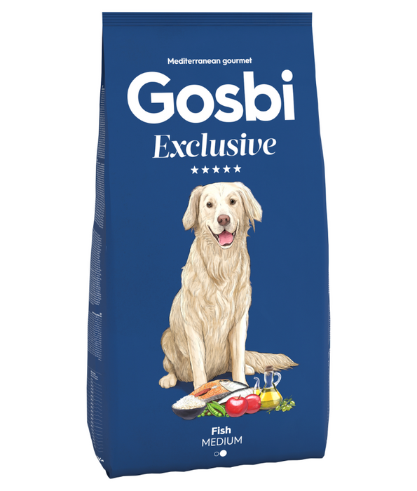 Gosbi - Exclusive, Hypoallergenic Fish Adult Dry Dog Food For Medium Breeds 3kg-12kg