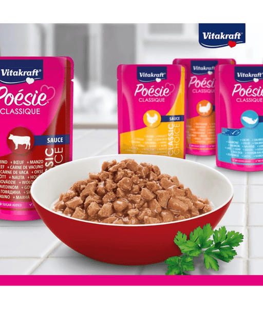 Vitakraft - Poésie Classique, Adult Wet Cat Food Multipack, In Gravy - 12 Pouches x 85g