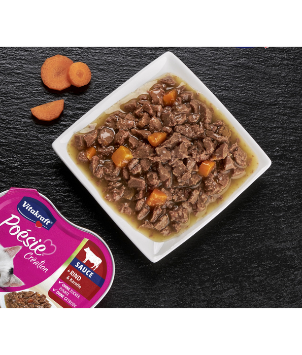 Vitakraft - Poesie Creation, Adult Wet Cat Food With Beef In Gravy - 85g