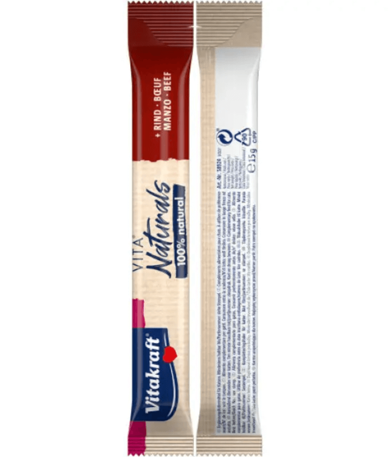 Vitakraft - Vita Naturals, Lickable Liquid Treat Tubes With Beef - 5 Tubes x 15g