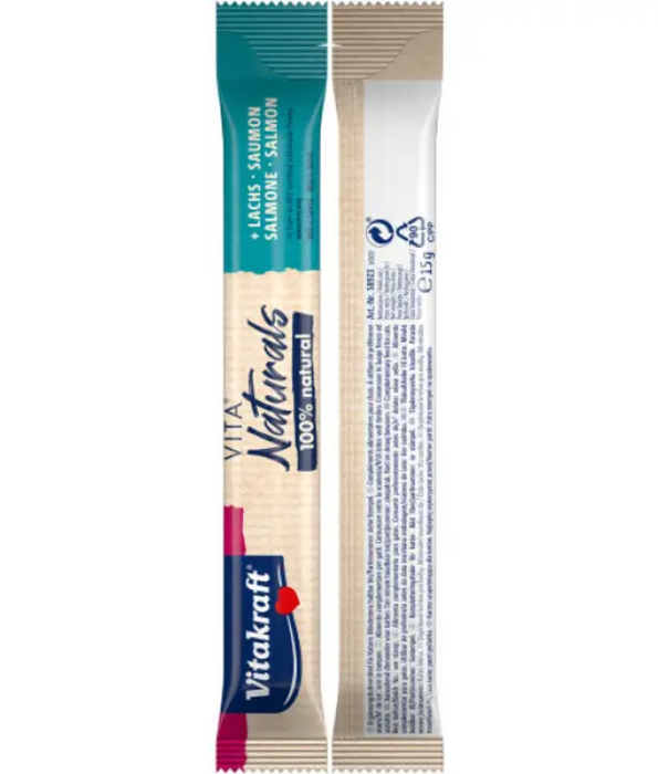Vitakraft - Vita Naturals, Lickable Liquid Treat Tubes With Salmon - 5 Tubes x 15g