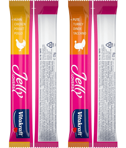 Vitakraft - Jelly Lovers, Lickable Jelly Tubes With Turkey and Chicken - 6 Tubes x 15g