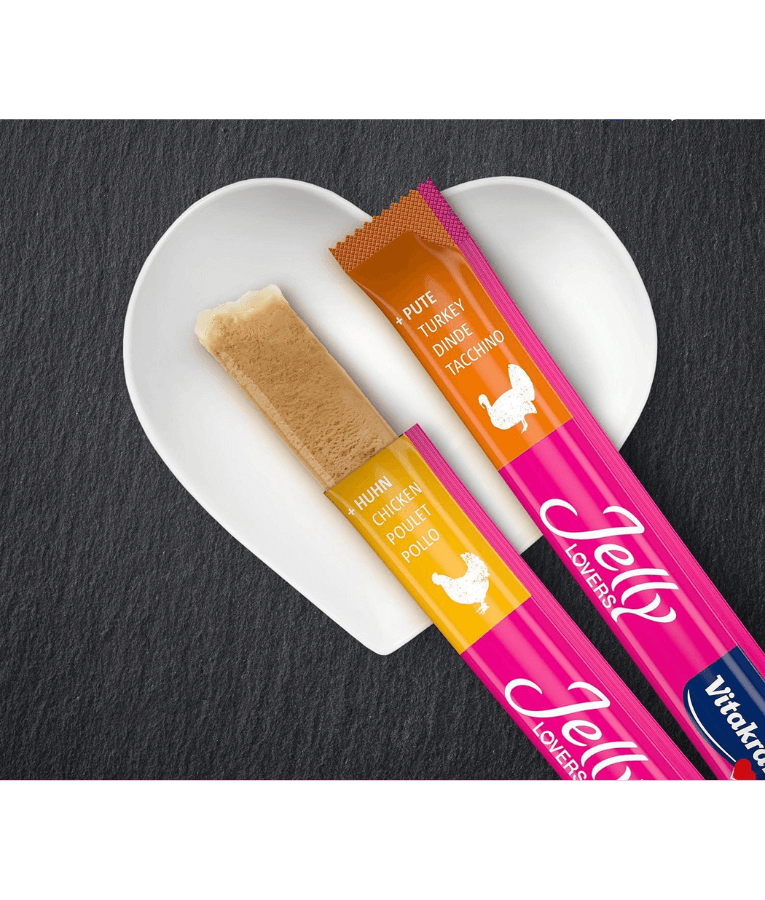 Vitakraft - Jelly Lovers, Lickable Jelly Tubes With Turkey and Chicken - 6 Tubes x 15g