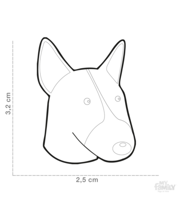 My Family ID Tags Friends Bull Terrier White