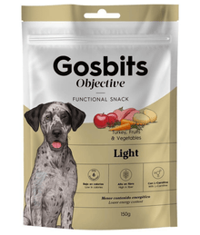 Gosbi - Gosbits Objective, Turkey Adult Dog Treats – Light, High Fiber, Low Calories, All Natural 150g
