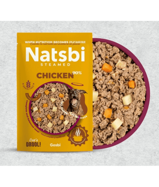 Gosbi - Natsbi Steamed, Chicken Fresh Dog Food For Adults and Puppies – Grain-Free, All Natural Meal 200g - 500g